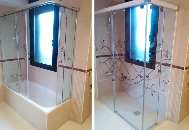 Instalación de plato de ducha moderno